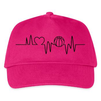 Basketball Herzschlag Basketballer - Kinder Basecap - Fuchsia - Vorne