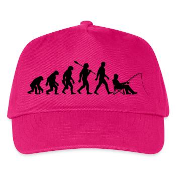 Evolution - angeln, Angler Geschenk - Kinder Basecap - Fuchsia - Vorne