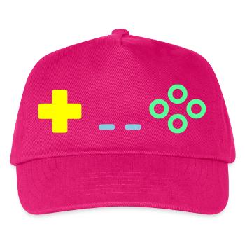 Gaming Controller Buttons Retro Vektor - Kinder Basecap - Fuchsia - Vorne