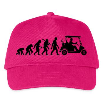 Golf Evolution Golfwagen Für Golfer Golfspieler - Kinder Basecap - Fuchsia - Vorne