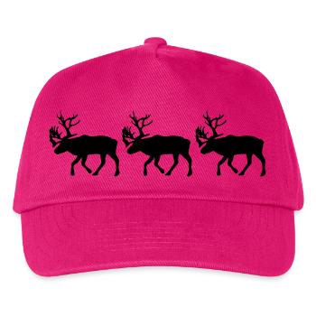Caribou - Reindeer- xmas - Kids’ Baseball Cap - fuchsia - Front