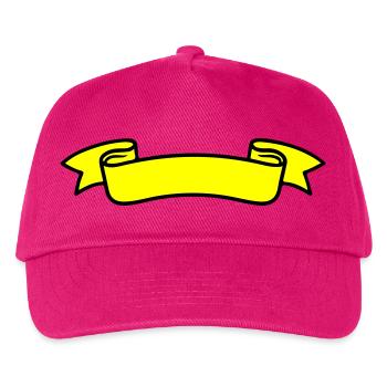 Banner Schriftband Symbol Gelb - Kinder Basecap - Fuchsia - Vorne
