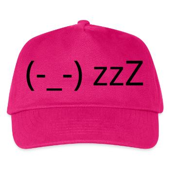 Schlafendes Emote (-_-) zzZ müde Kaomoji - Kinder Basecap - Fuchsia - Vorne