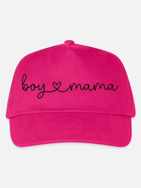 Boy Mama Schriftzug Jungsmama Geschenkidee - Kinder Basecap - Fuchsia