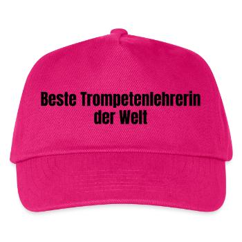 Beste Trompetenlehrerin der Welt Trompete Geschenk - Kinder Basecap - Fuchsia - Vorne