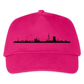 Skyline Hamburg Panorama - Kinder Basecap - Fuchsia - Vorne