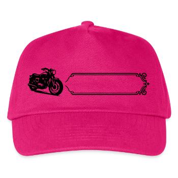 Motorcycle - Last name, first name - Kids’ Baseball Cap - fuchsia - Front