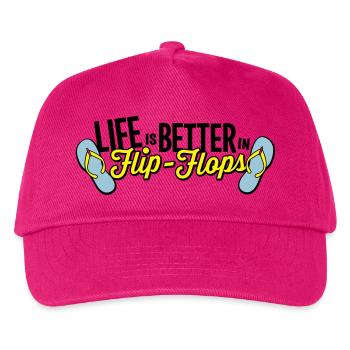 life is better in flop flops - beach sommer party - Kinder Basecap - Fuchsia - Vorne