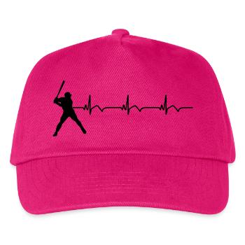Baseball ECG Heartbeat Baseball Bat - Kids’ Baseball Cap - fuchsia - Front