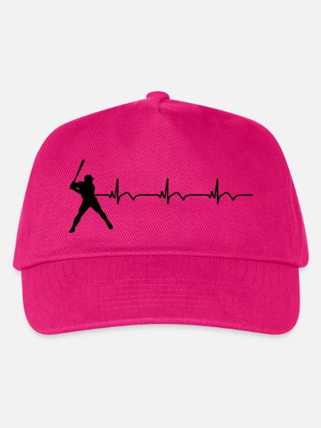 Baseball EKG Herzschlag Baseballschläger - Kinder Basecap - Fuchsia
