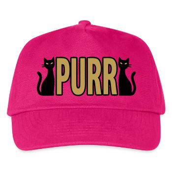 Purr Katzen Schriftzug Logo - Kinder Basecap - Fuchsia - Vorne