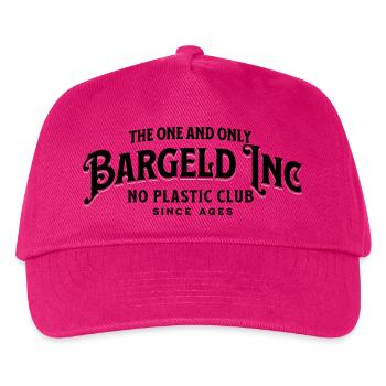 Bargeld Inc No Plastic Club – Pro Bargeld Spruch - Kinder Basecap - Fuchsia - Vorne