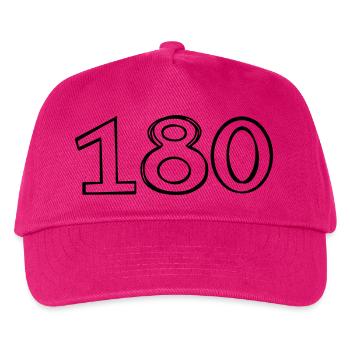 Zahl 180 handgezeichnet - Kinder Basecap - Fuchsia - Vorne