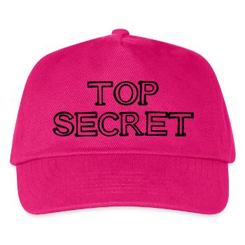 TOP SECRET Schriftzug handgezeichnet - Kinder Basecap - Fuchsia - Vorne