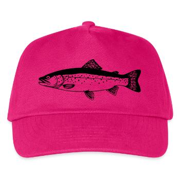 Forellen Angler Geschenk Idee Fliegenfischen - Kinder Basecap - Fuchsia - Vorne