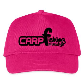 Karpfen, Fisch, Karpfenangeln, Angeln - Kinder Basecap - Fuchsia - Vorne