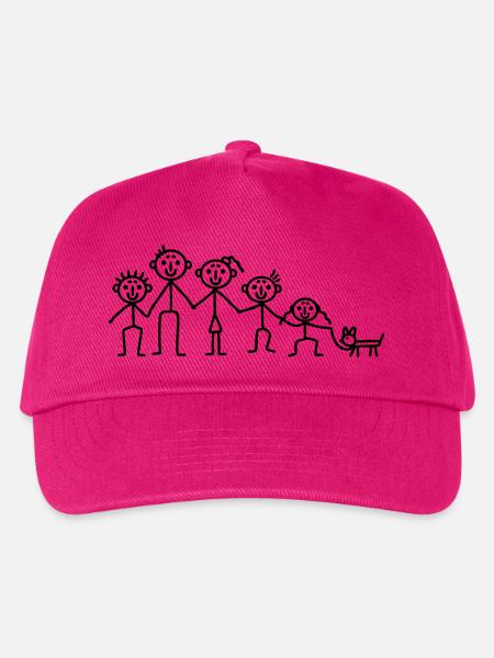 Familie mit Hund - Kinder Basecap - Fuchsia