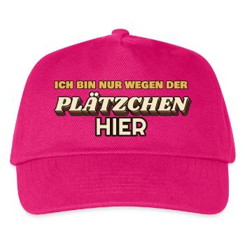 Nur wegen der Plätzchen hier - Weihnachten Retro - Kinder Basecap - Fuchsia - Vorne