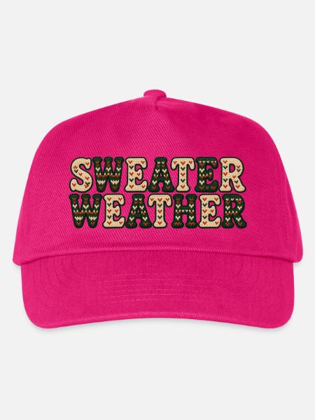 SWEATER WEATHER Strickoptik Muster - Kinder Basecap - Fuchsia