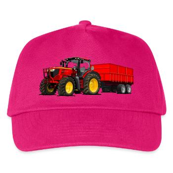 Tractor with trailer - Kids’ Baseball Cap - fuchsia - Front