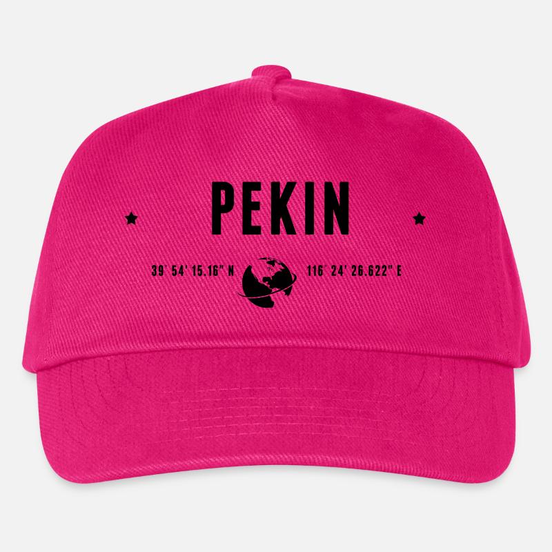 Beijing Stylized Geographical Coordinates - Kids’ Baseball Cap - fuchsia