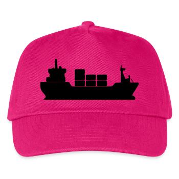 Schifffrachter Silhouette - Kinder Basecap - Fuchsia - Vorne