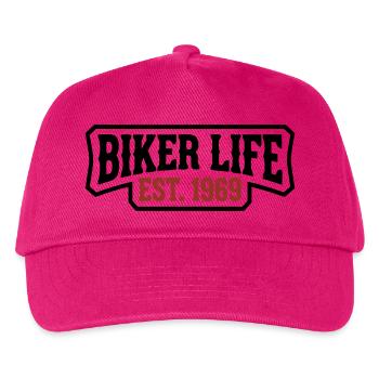 Biker Life lettering logo - Kids’ Baseball Cap - fuchsia - Front