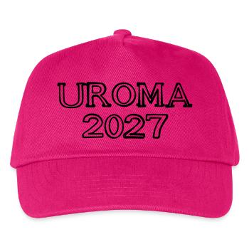 Uroma 2027 Schriftzug handgezeichnet - Kinder Basecap - Fuchsia - Vorne