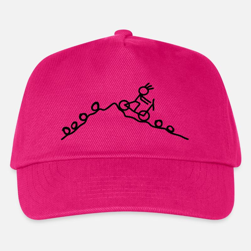 Strichmännchen MTB Rad - Kinder Basecap - Fuchsia