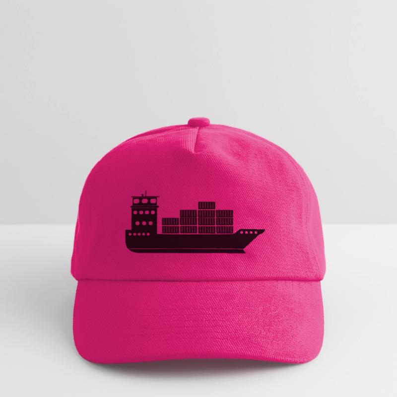 Seecontainerschiff oder Boot mit Containern Kinder Basecap