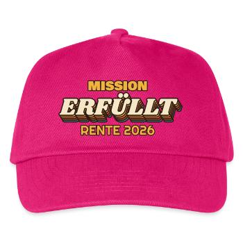 Mission erfüllt - Rente 2026 Retro - Kinder Basecap - Fuchsia - Vorne