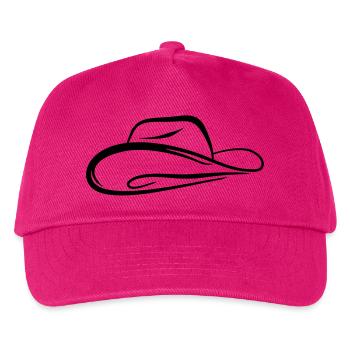 Skizze Cowboyhut - Kinder Basecap - Fuchsia - Vorne