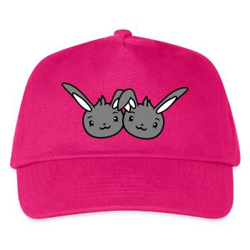 2 Bunnies Friends Team Crew Couple Two Lucky - Kids’ Baseball Cap - fuchsia - Front