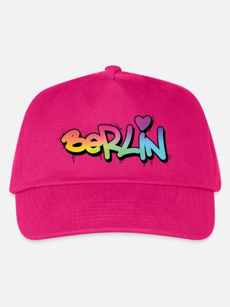 Berlin Graffiti Regenbogen Schrift - Kinder Basecap - Fuchsia