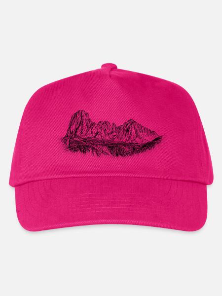 Langkofel Gruppe Dolomiten Silhouette Alpen Gipfel - Kinder Basecap - Fuchsia