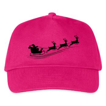 Weihnachtsmann Schlitten Rentiere - Kinder Basecap - Fuchsia - Vorne