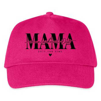Mama – Mein sicherer Ort  Geschenk - Kinder Basecap - Fuchsia - Vorne