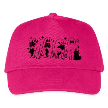 Halloween Geister mit schwarzen Katzen - Kinder Basecap - Fuchsia - Vorne