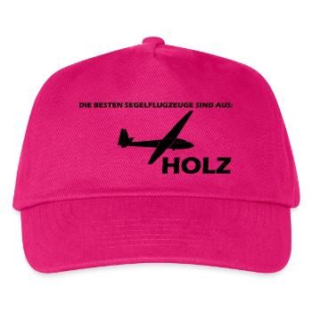 Ka6 Holz Segelflugzeug Segelflieger Geschenk - Kinder Basecap - Fuchsia - Vorne