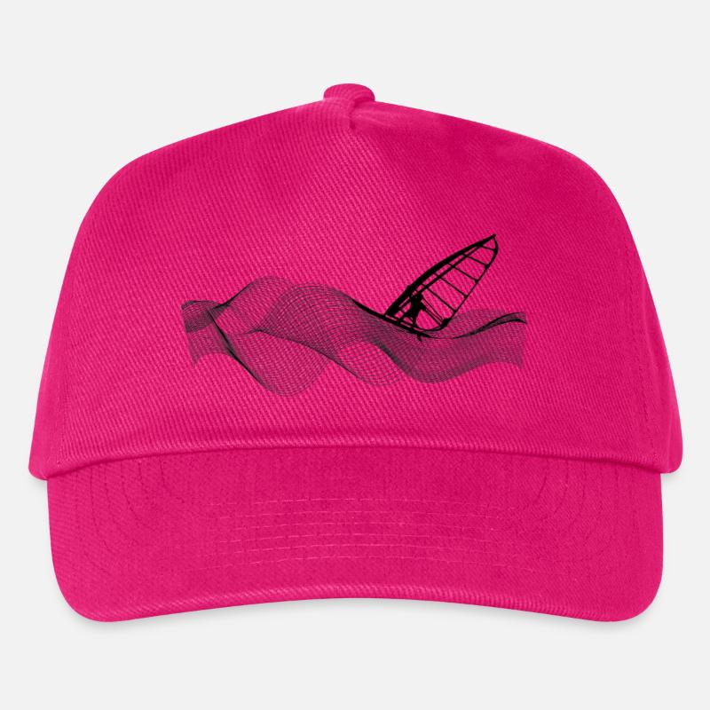 Windsurfer auf Wellenstruktur - Kinder Basecap - Fuchsia