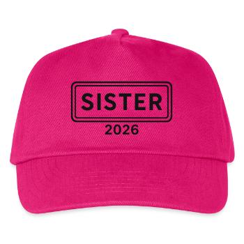 SISTER 2026 Große Schwester Ankündigung - Kinder Basecap - Fuchsia - Vorne