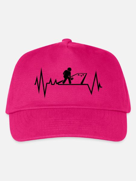 Boccia Herzschlag Design Bouler Petanque Herzfrequenz - Kinder Basecap - Fuchsia