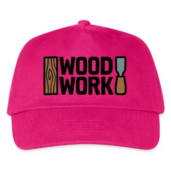 Wood Work Lettering Logo - Kids’ Baseball Cap - fuchsia - Front