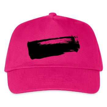 Pinselstrich - Tusche Streifen - Kinder Basecap - Fuchsia - Vorne