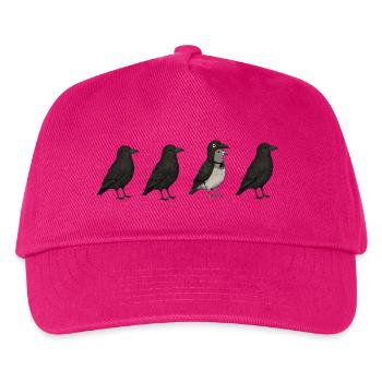 Pigeon Imposter – Crow Disguise Meme - Kinder Basecap - Fuchsia - Vorne
