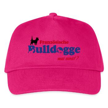Französische Bulldogge Logo - Kinder Basecap - Fuchsia - Vorne
