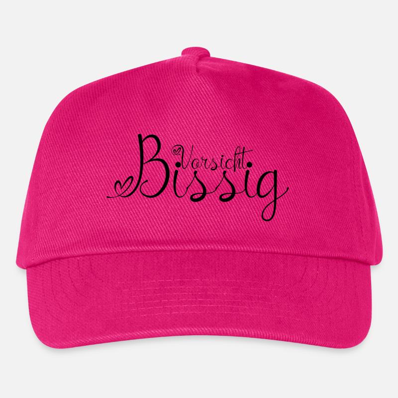 Vorsicht Bissig Schwarz - Kinder Basecap - Fuchsia