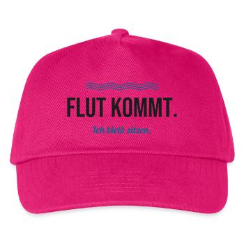 Flut kommt. Ich bleib sitzen. – Nordsee Spruch - Kinder Basecap - Fuchsia - Vorne