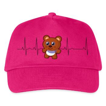 Teddy bear heartbeat - Kids’ Baseball Cap - fuchsia - Front