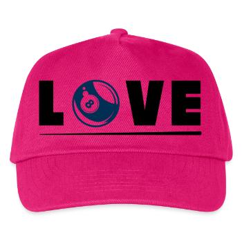Love Pool 8 Ball Billiards Lover Design - Kinder Basecap - Fuchsia - Vorne